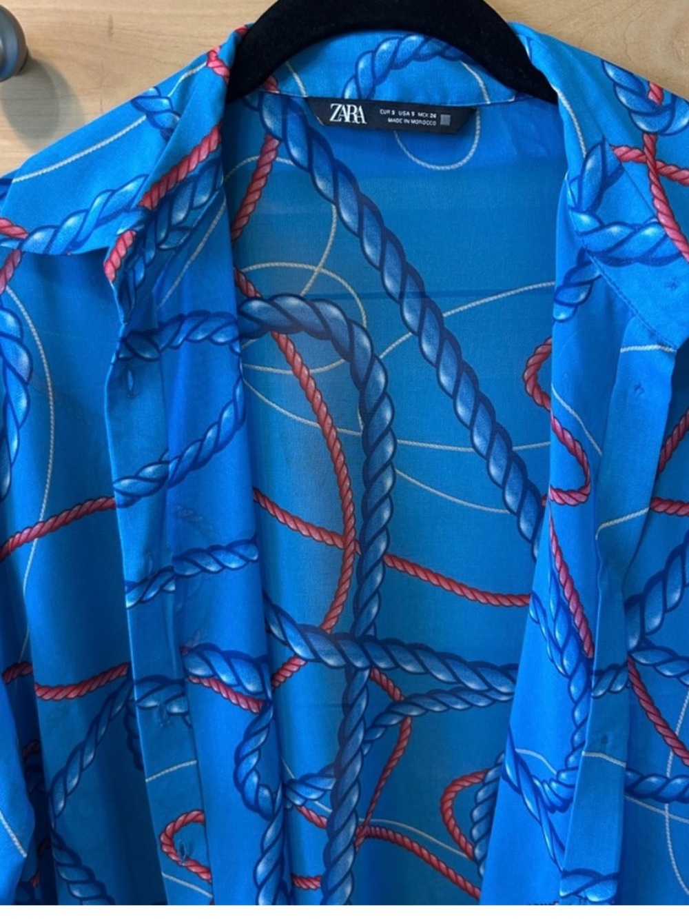 Zara Nautical Sheer Blouse - Picture 3 of 13